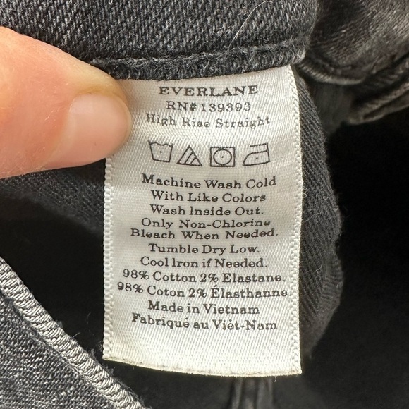 Everlane Washed Black Slim Straight Leg Jeans Size 26 - Picture 6 of 9